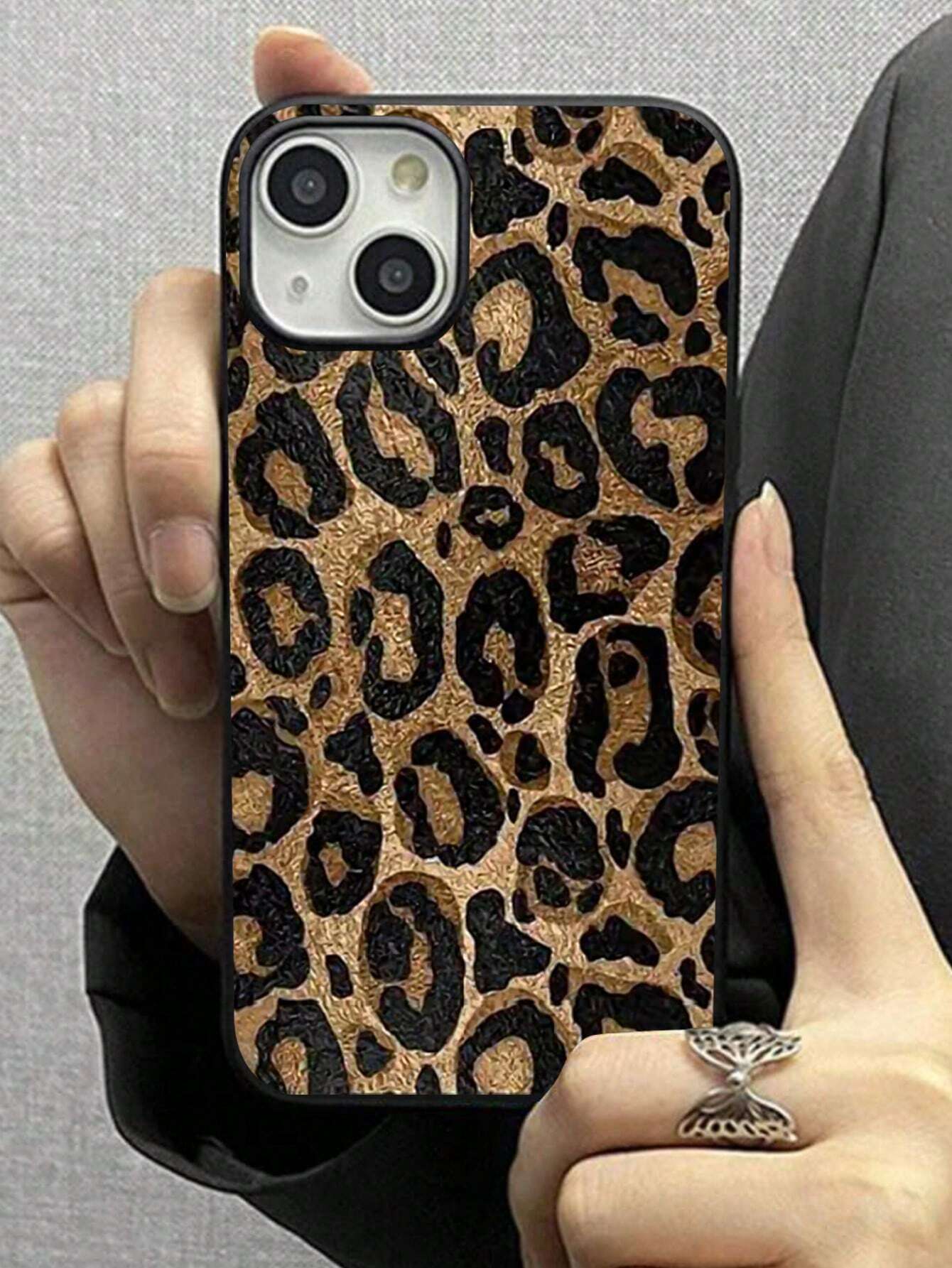 Fall Phone Case Fashionable Matte Yellow Leopard Print