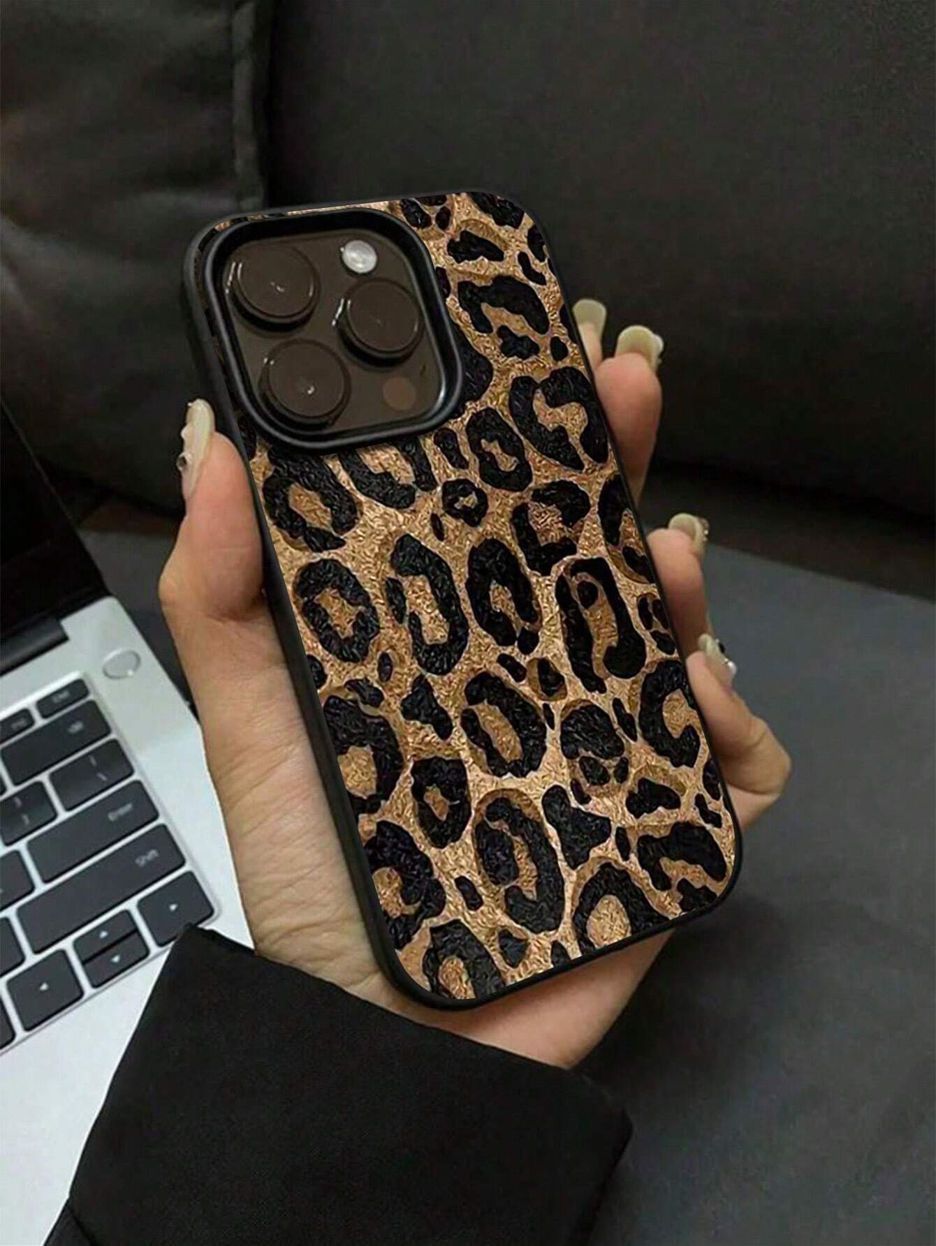 Fall Phone Case Fashionable Matte Yellow Leopard Print