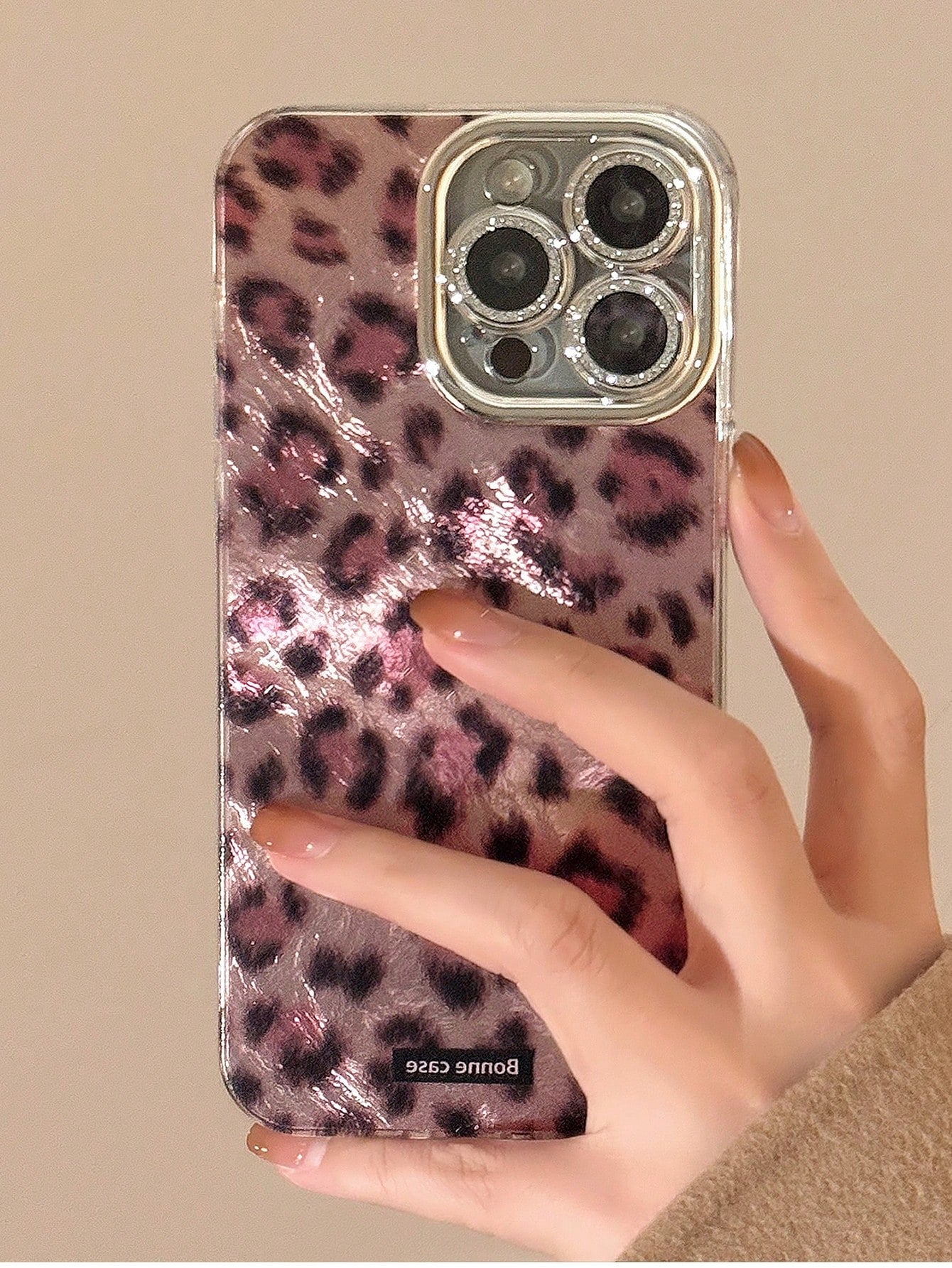 Animal Cheetah 1pc GUCADI Vintage Leopard Print Silver Luxury Phone Case With Lens Film, Compatible With IPhone 16/15/14/13/12/11/X/7 Series, Autumn/Winter Waterproof Shockproof Anti-Fall Scratch Resistant