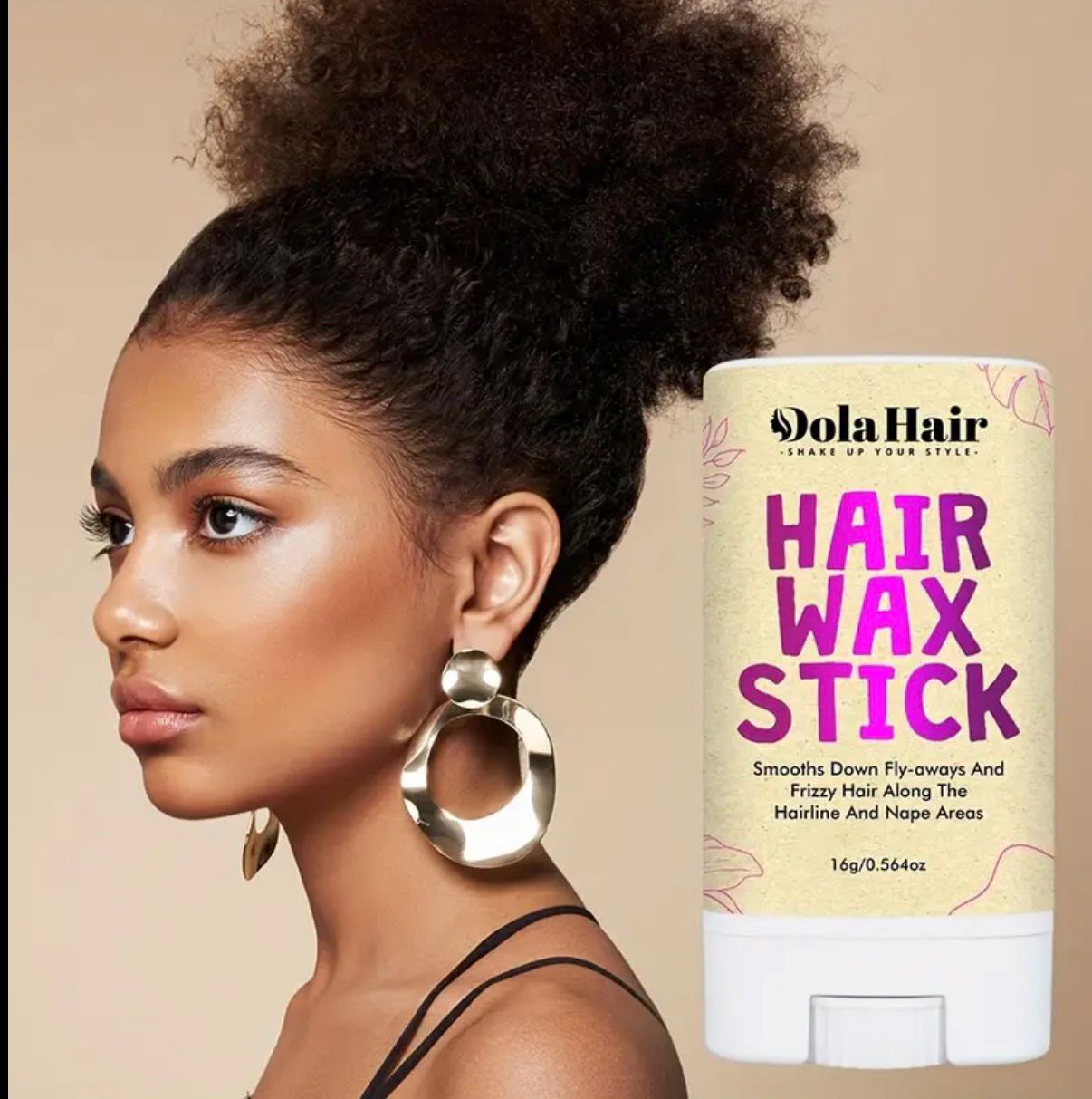 Hair Wax Stick 75g Pomade Stick for Tames Flyaways, Wax Stick Pomade Gel for Wigs Edge Control Slick Stick Hair Pomade Stick Non-greasy Styling Wax for Texture, Shapes, Frizz, Smoothing