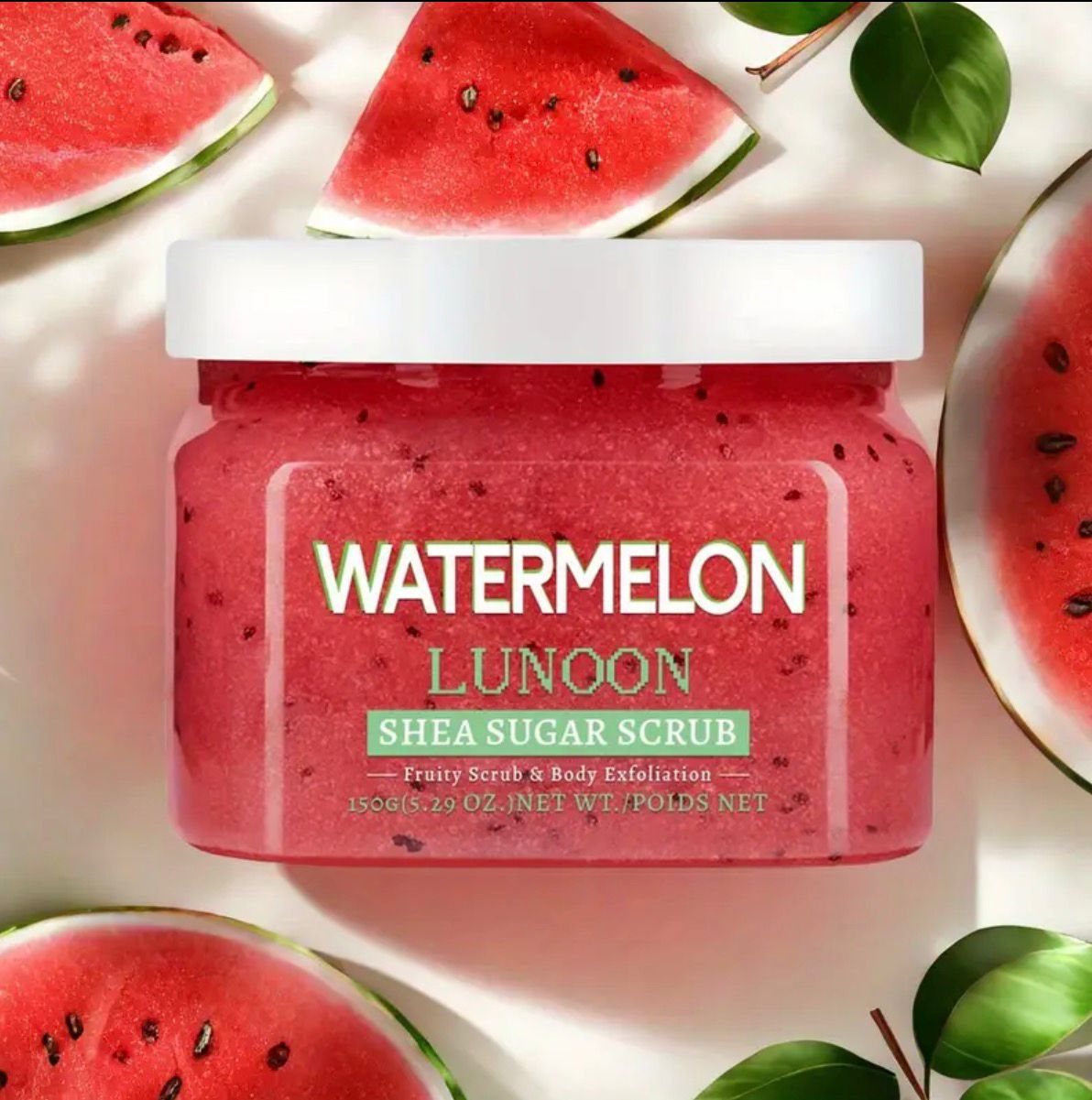 150g LUNOON watermelon Shea Sugar Scrub, Ultra Moisturizing & Exfoliating.