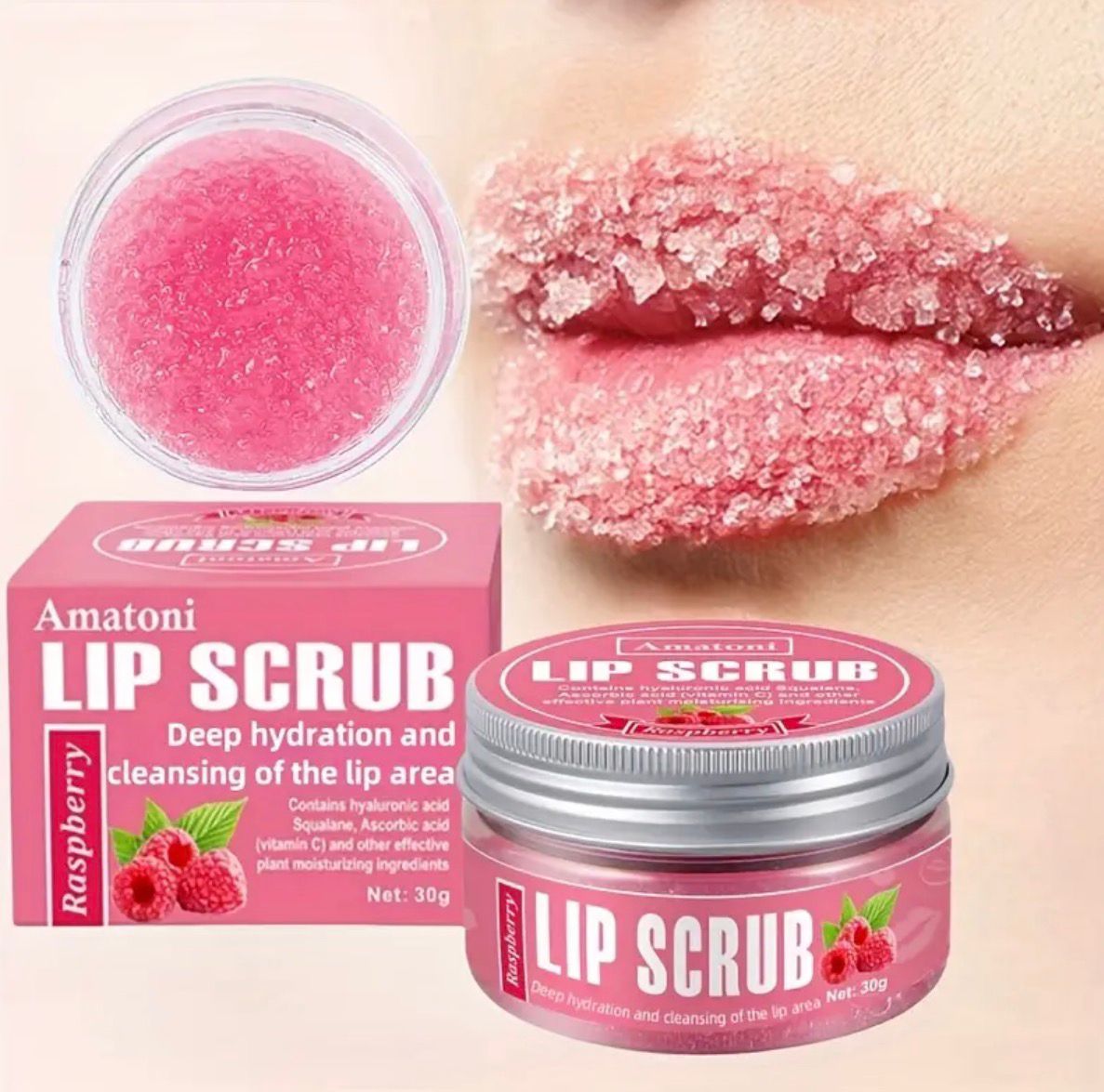 Pink Lip Scrub – Exfoliate, Brighten & Fade Lip Lines.