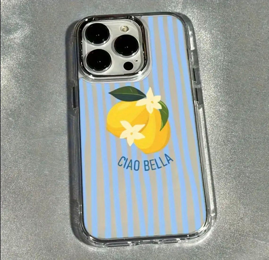 Striped Lemon Style iPhone XSMAX Phone Case Shockproof Anti-Slip Lightweight Phone Case, New Fashion Trend Design High-Quality TPU Protective Cover.