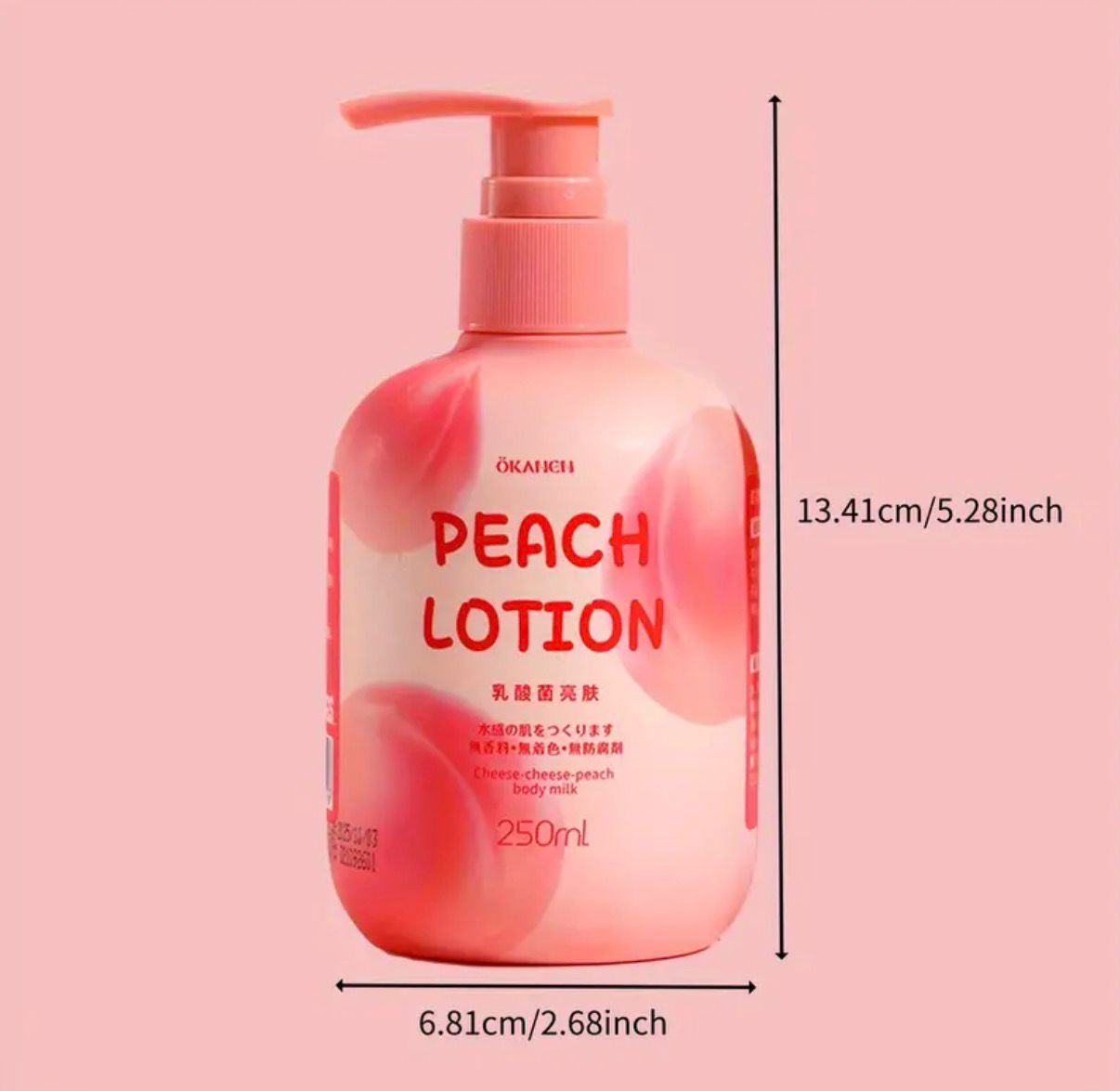 Peach Body Lotion for Dry skin with Hyaluronic Acid | Nicotinamide | Vitamin C | Vitamin E