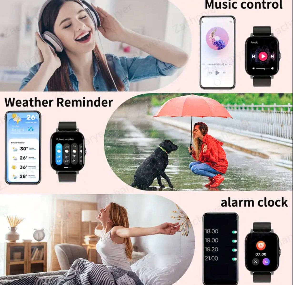 Smart Watch with 1.83" HD Color Screen, Fitness Tracker with Heart Rate, Sleep Monitor, Step Counter, Call & Message Notifications – Compatible with Android & iOS