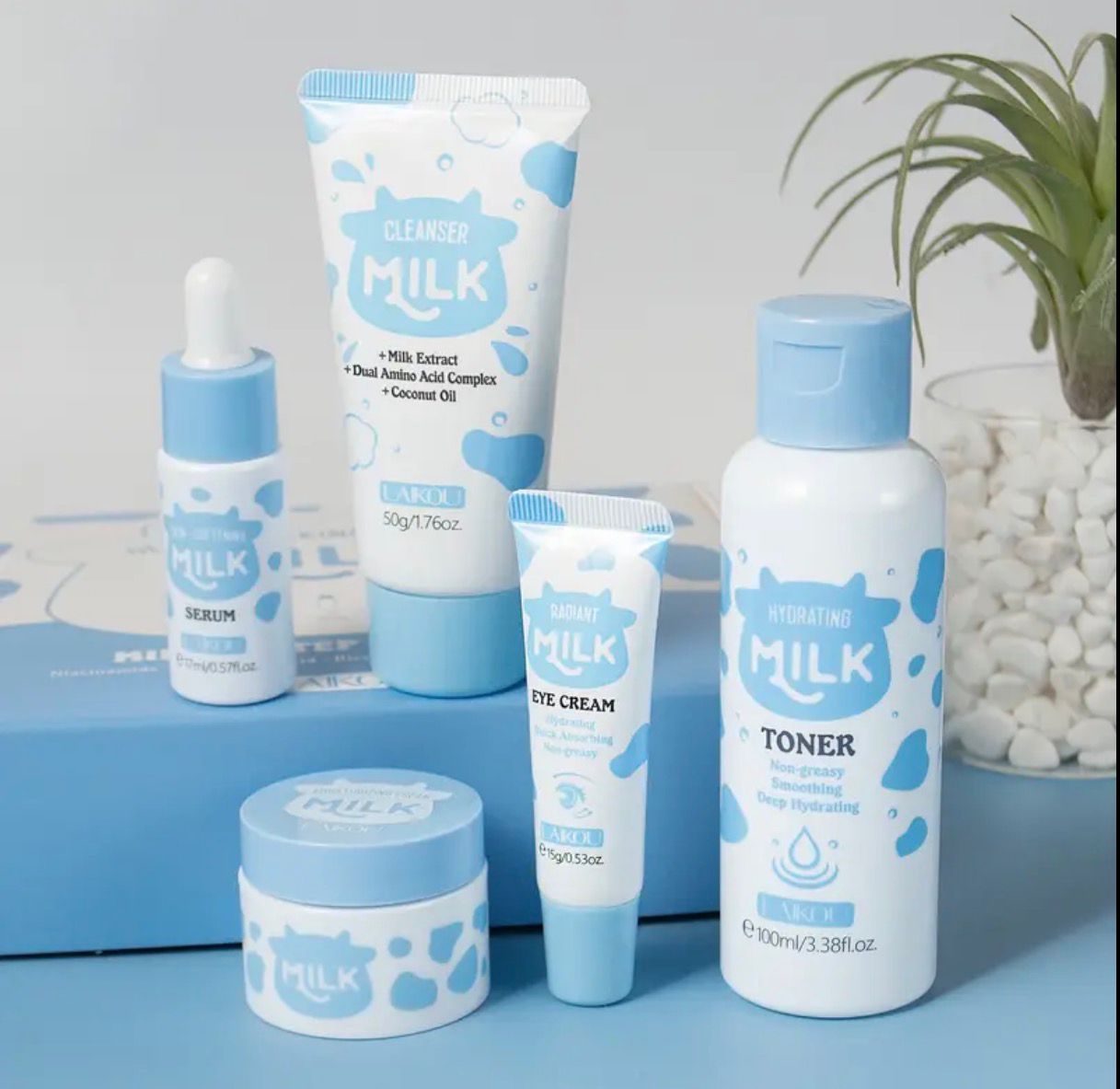 Nourishing Your Light Beige with Milk Skincare Set - Rich with Milk Extract, Niacinamide, Alpha-Arbutin, Vitamin E for Long Lasting Hydration.