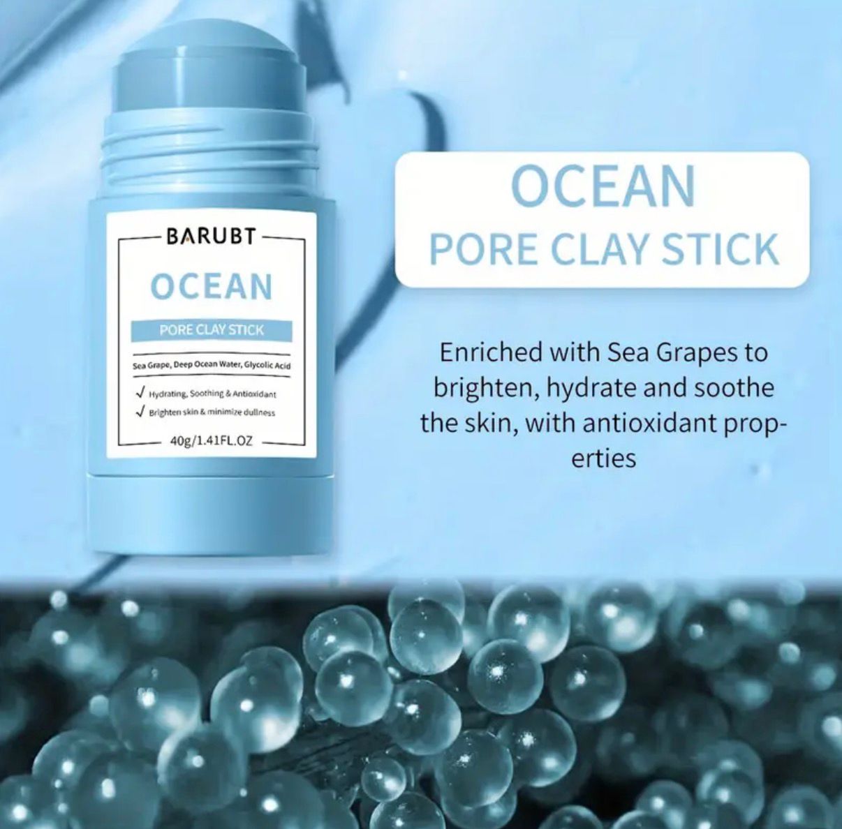 Ocean Mud Mask Stick for Physical Exfoliation, Hydration, and Nourishment