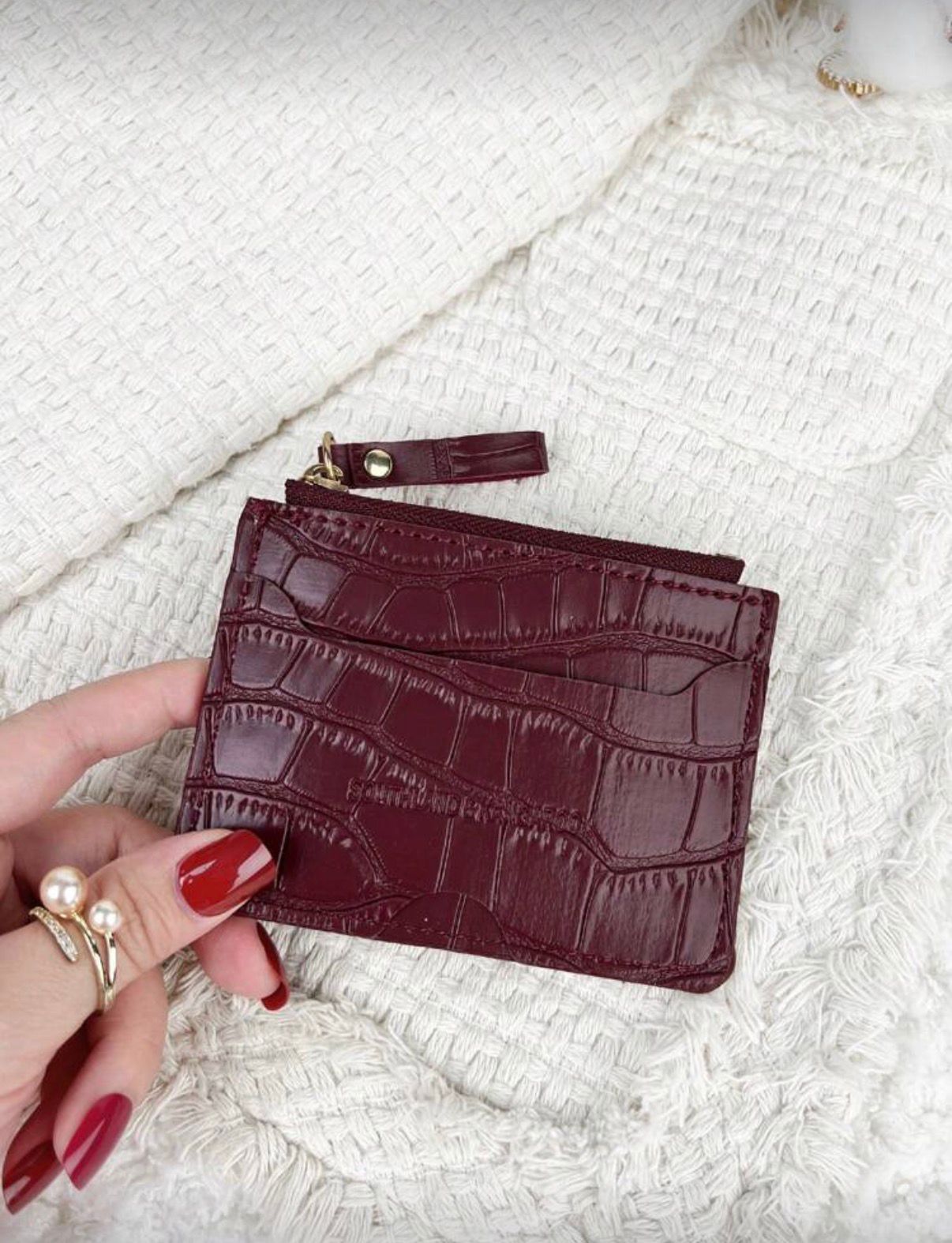 Slim Wallet Thin Lightweight Burgundy