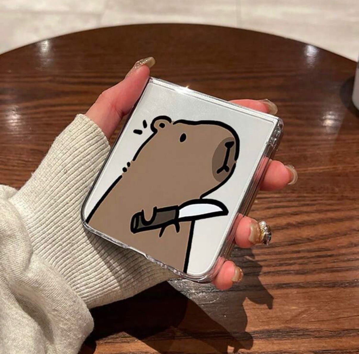 Z flip 7 Cute Hamster Transparent Phone Case