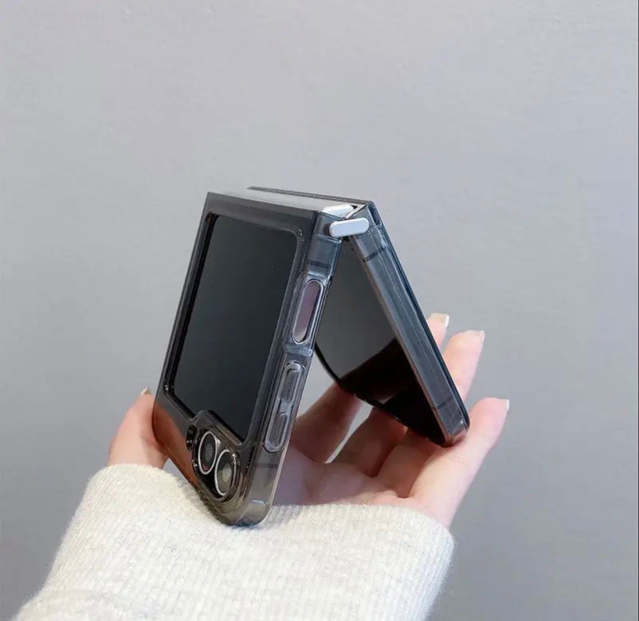 Samsung Galaxy Z Flip 7 The 5217 Bieye Hollow Girl Black Pattern TPU Shockproof Phone Case