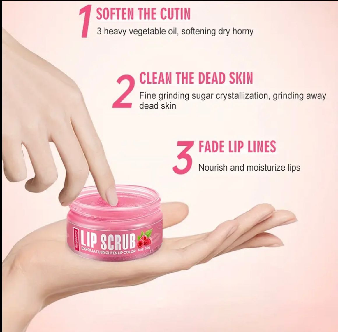 Pink Lip Scrub – Exfoliate, Brighten & Fade Lip Lines.