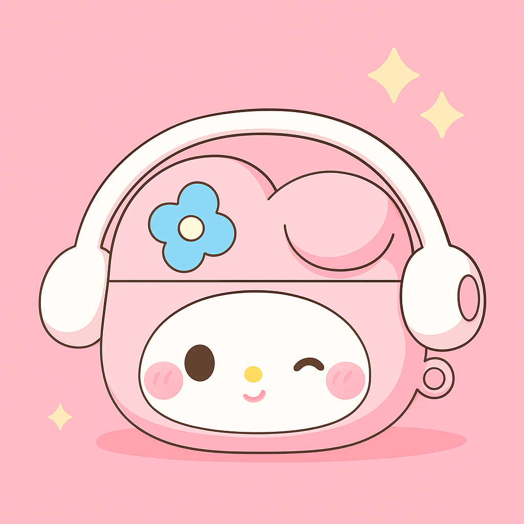AirPods 3 Sanrio Headphone Case Designed for Hello Kitty And Her Friends - Featuring a Cute Pink And White Design with Bow And Heart Details.