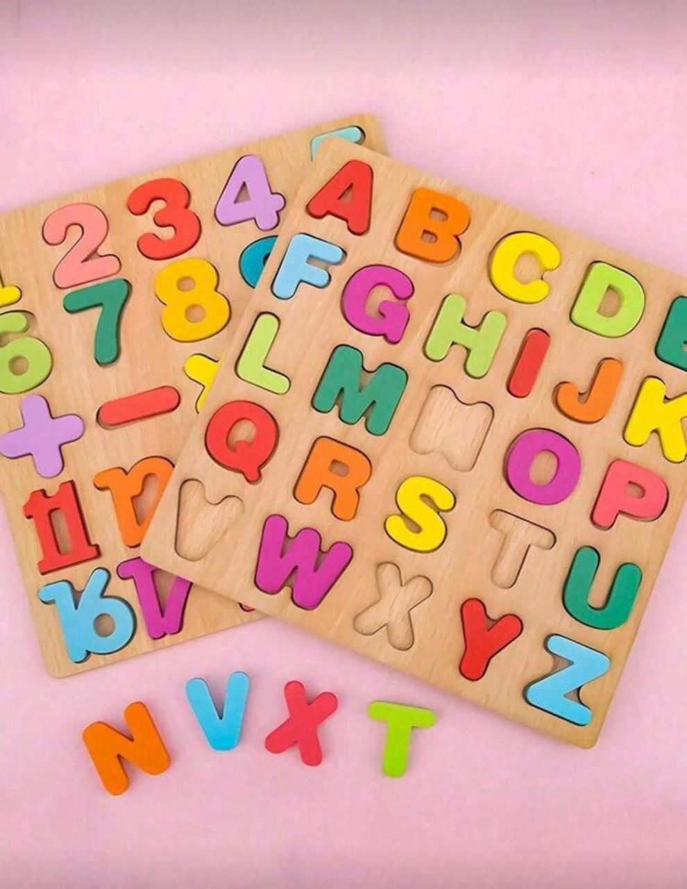 Wooden Alphabet, Puzzle Set for Toddlers | Montessori Educational Learning Toy for Ages 3+