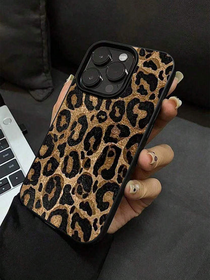 Fall Phone Case Fashionable Matte Yellow Leopard Print