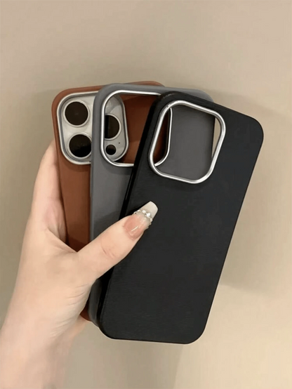 3pcs Luxury Leather Texture Phone Cases