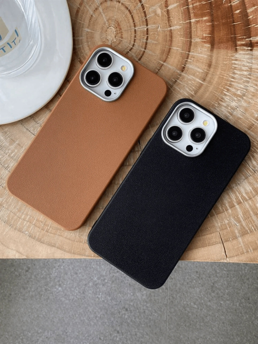 3pcs Luxury Leather Texture Phone Cases