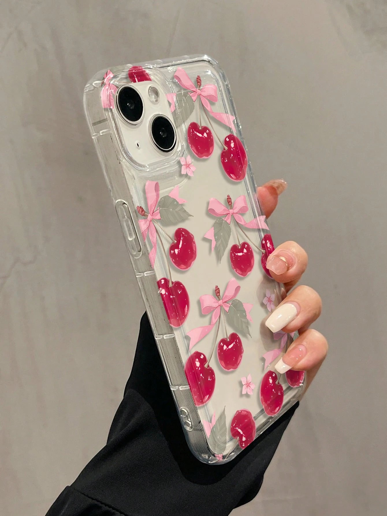 TPU Shockproof Phone Case With Cherry Blossom Floral Pattern