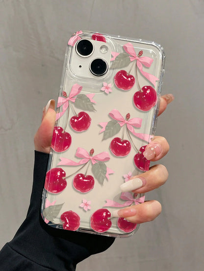 TPU Shockproof Phone Case With Cherry Blossom Floral Pattern