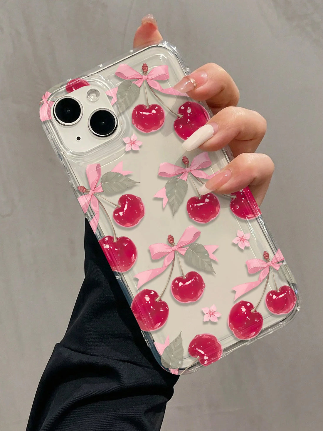 TPU Shockproof Phone Case With Cherry Blossom Floral Pattern