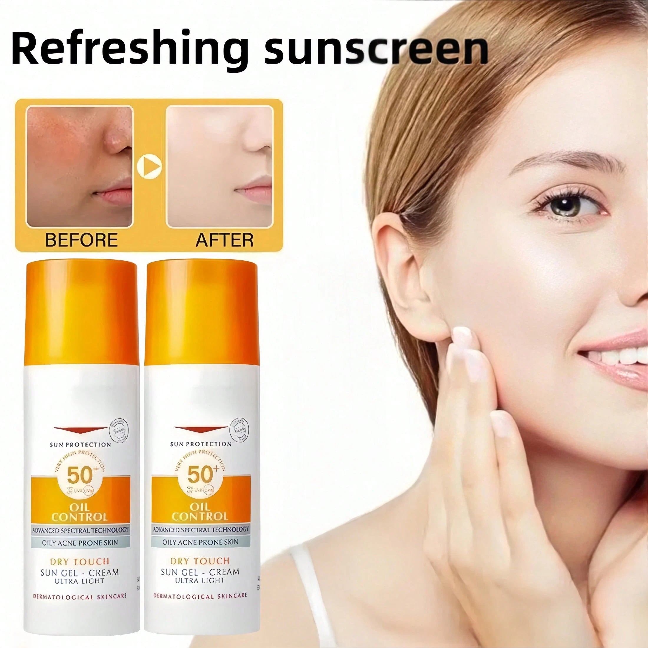 Moisturizing Sunscreen Lotion, Oil-Free, Brightening, UV Protection