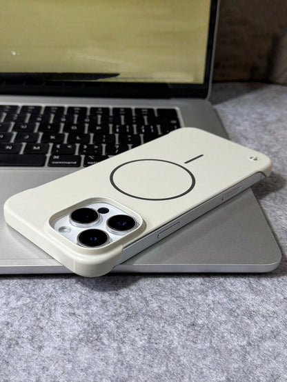Borderless PC Magnetic Phone Case Compatible With IPhone 17Air 16 15 14 13 12 Pro Max 11 Magnetic Wireless Charge Solid Color Back Cover