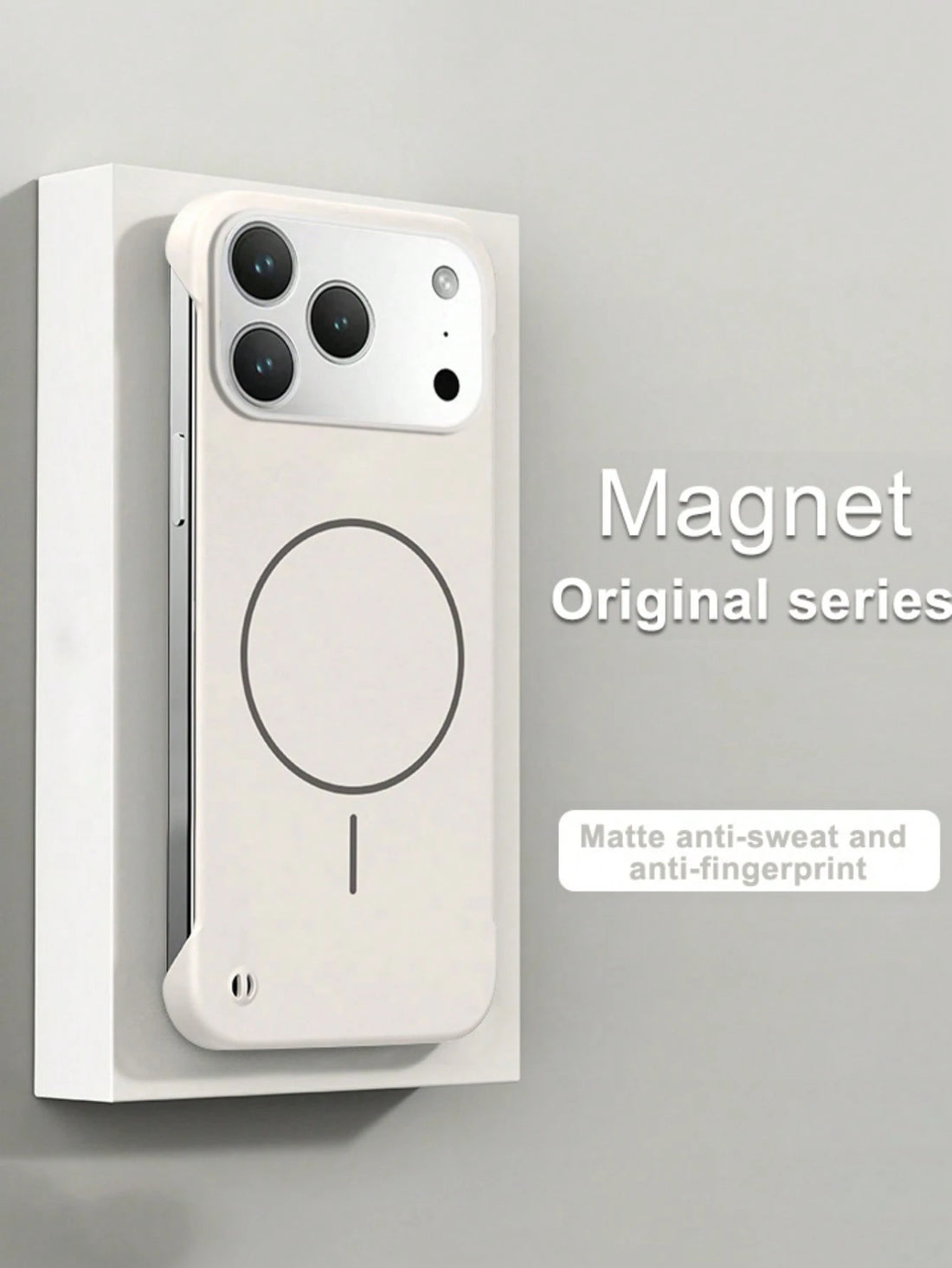 Borderless PC Magnetic Phone Case Compatible With IPhone 17Air 16 15 14 13 12 Pro Max 11 Magnetic Wireless Charge Solid Color Back Cover