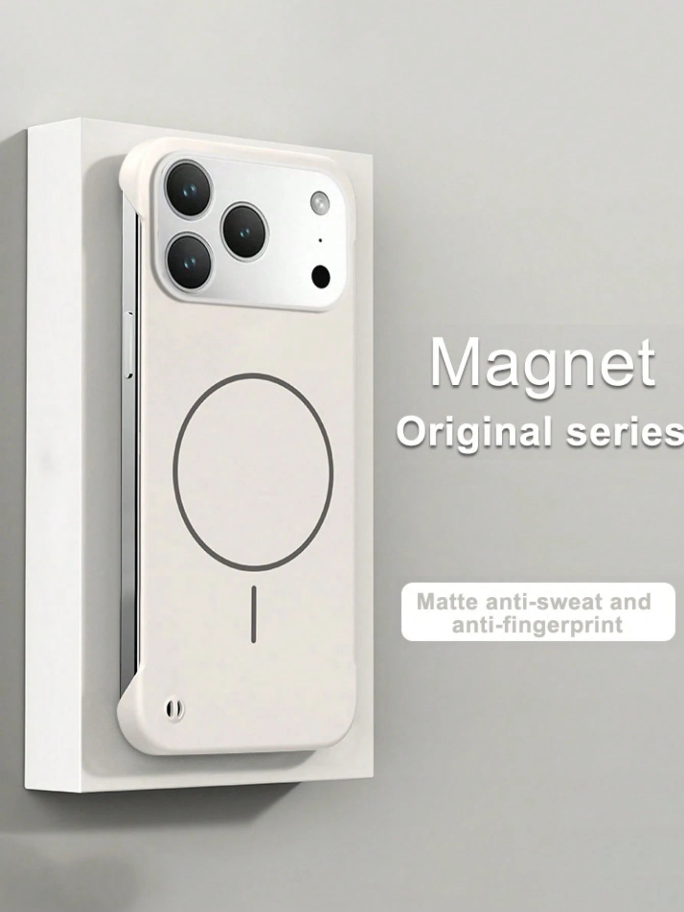 Borderless PC Magnetic Phone Case Compatible With IPhone 17Air 16 15 14 13 12 Pro Max 11 Magnetic Wireless Charge Solid Color Back Cover