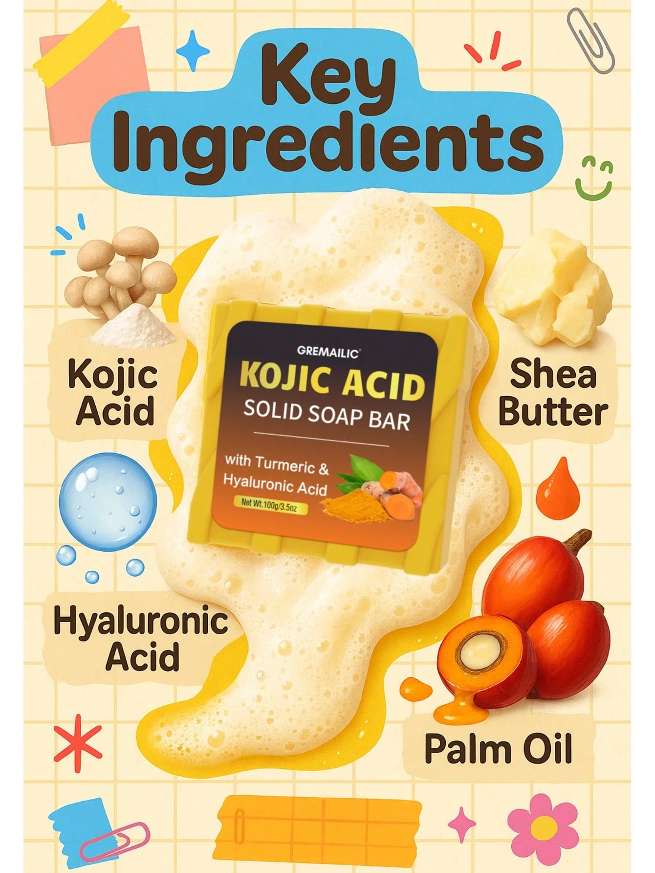 Turmeric Lemon Kojic Acid Soap 100g