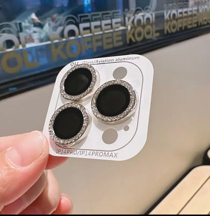 Suitable for iPhone 15 Pro/Pro Max lens protector, sparkling diamond camera case.