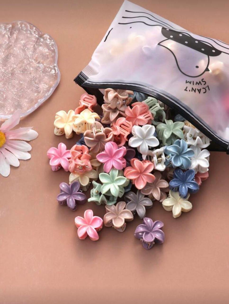 30pcs Retro Morandi Chrysanthemum Hair Clips