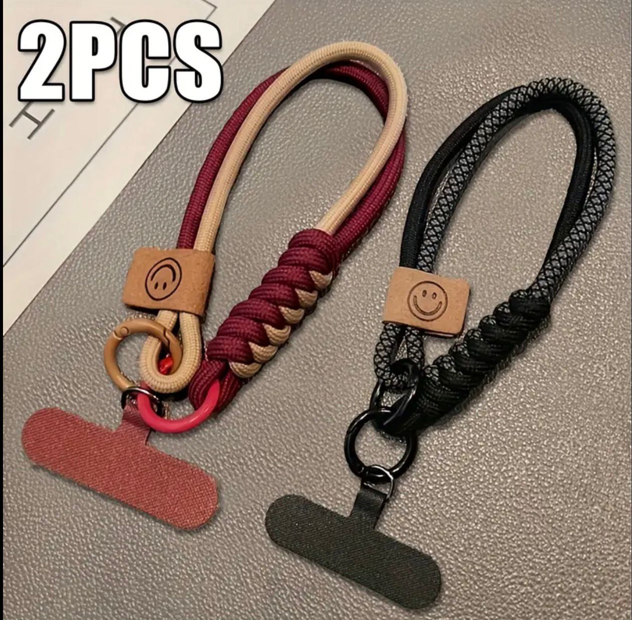 2Pcs Multifunctional Handwoven Phone Lanyard, Outdoor Sports Wrist Strap