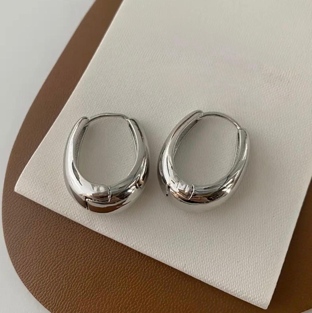 Geometric Hoop Earrings - Golden-Tone Minimalist Design, Versatile for Daily Wear, Parties &amp; Music Festivals, Durable Metallic Finish, Year-Round Accessory, Party Accessories, Elegant Accessories, Smooth Surface Jewelry