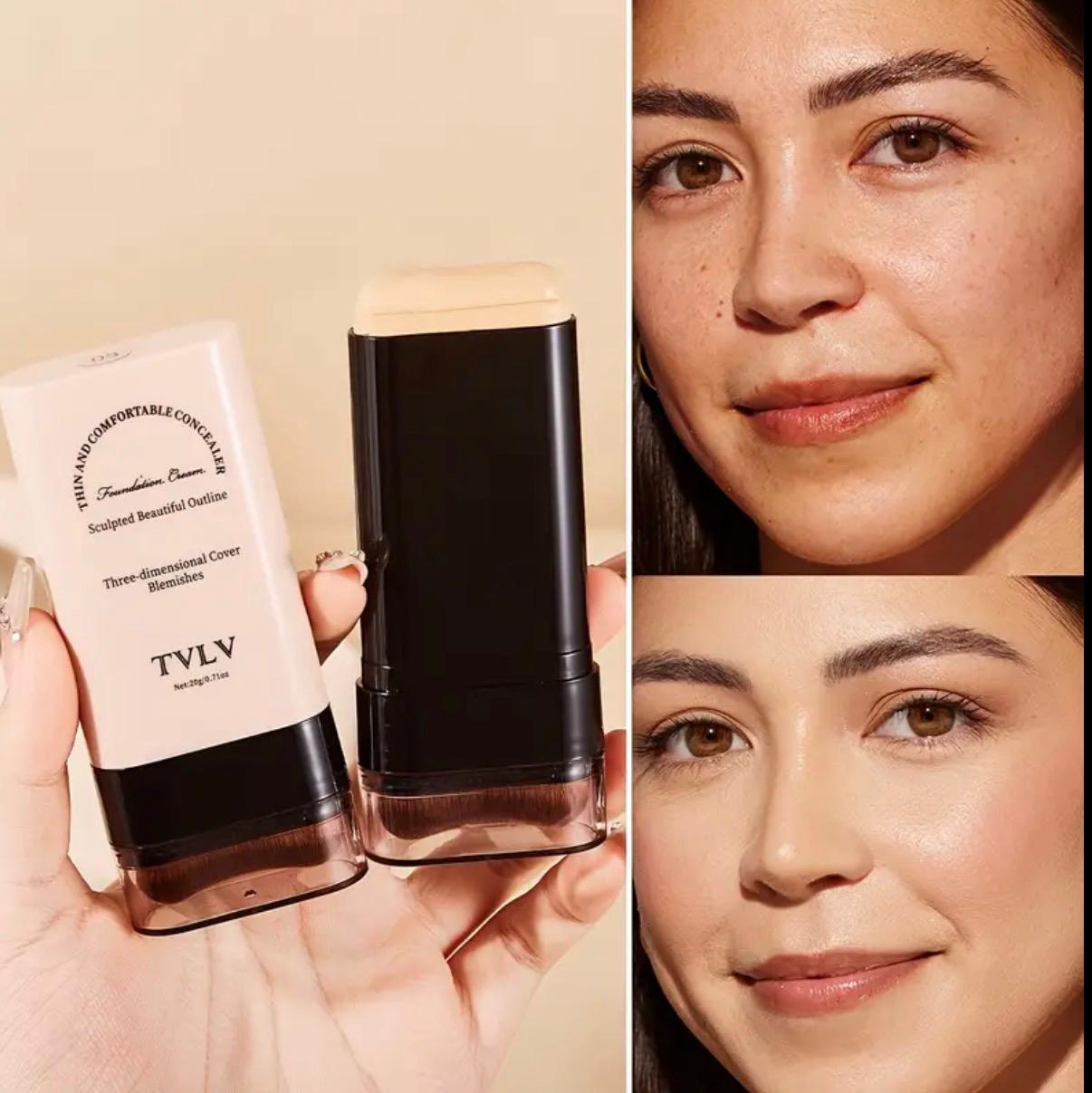 TVLV Immaculate 2-in-1 Foundation and Concealer Stick with Brush.