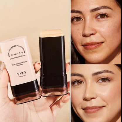 TVLV Immaculate 2-in-1 Foundation and Concealer Stick with Brush.