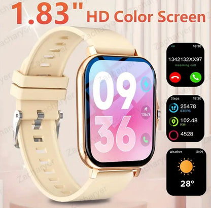 Smart Watch with 1.83&quot; HD Color Screen, Fitness Tracker with Heart Rate, Sleep Monitor, Step Counter, Call &amp; Message Notifications – Compatible with Android &amp; iOS