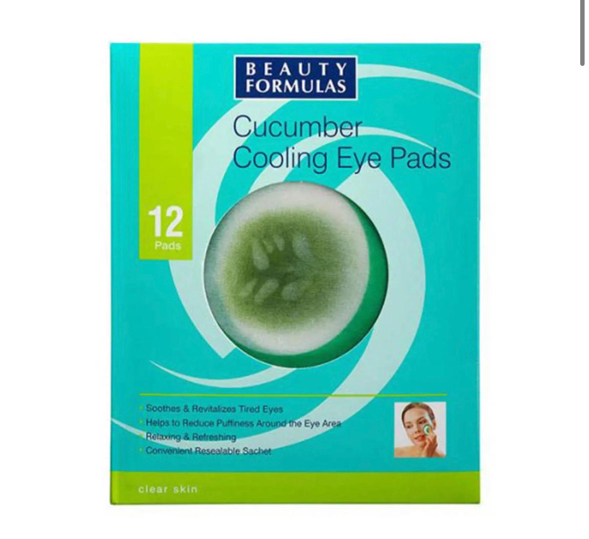 Beauty Formulas Cucumber Cooling Eye Pads, 12 Pads