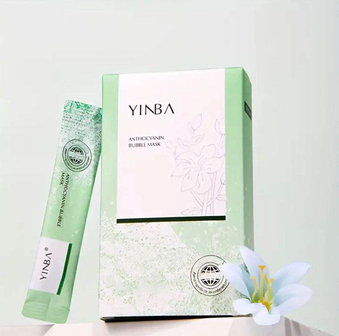 Yinba Anthocyanin Bubble Mask - Deep Cleansing Facial Mask with Antioxidant Properties, Unscented, Hypoallergenic, 12 Capsules