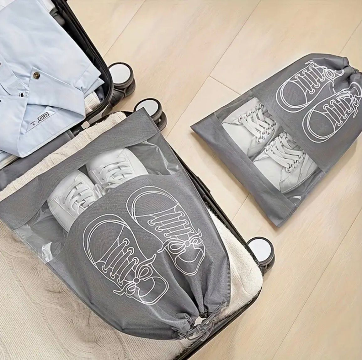Travel Shoe Storage Bags - Lightweight, Transparent 10 Pcs
