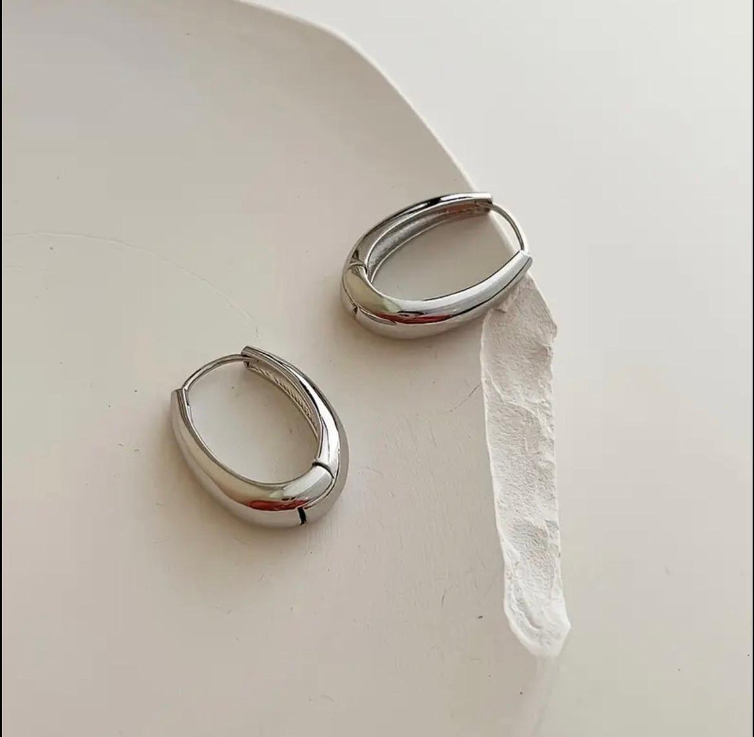 Geometric Hoop Earrings - Golden-Tone Minimalist Design, Versatile for Daily Wear, Parties &amp; Music Festivals, Durable Metallic Finish, Year-Round Accessory, Party Accessories, Elegant Accessories, Smooth Surface Jewelry