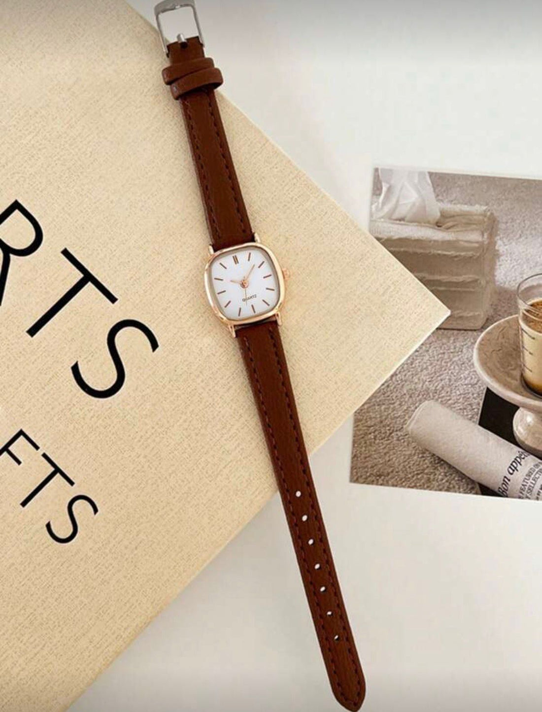 Square Casual Student Quartz Leather Watch