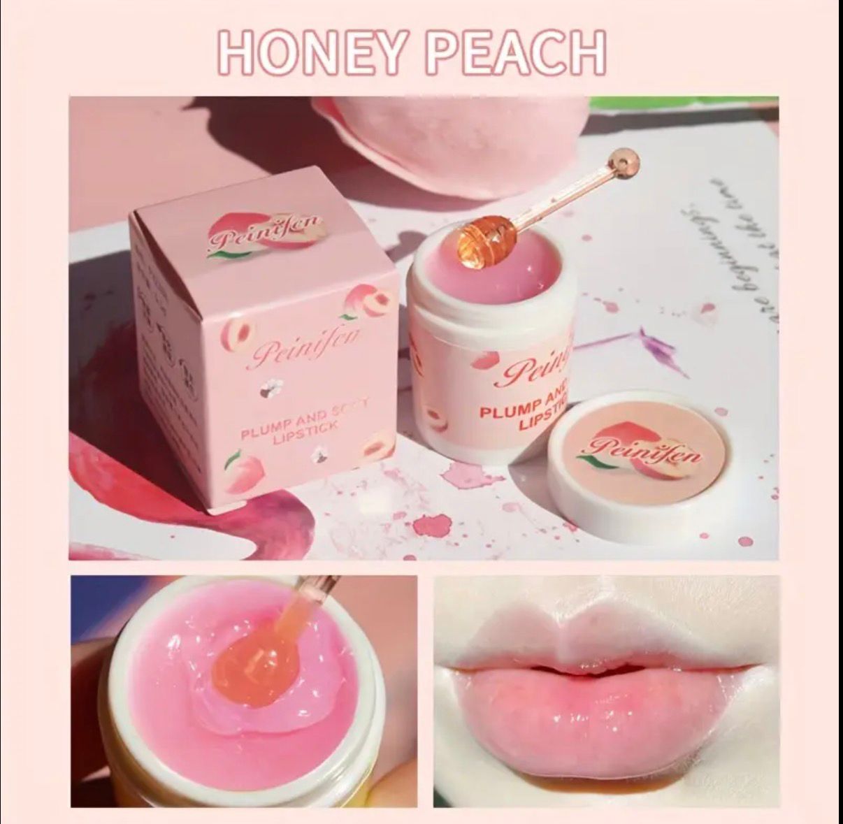 Peach Flavored Tinted Lip Balm Long-Lasting Moisturizing