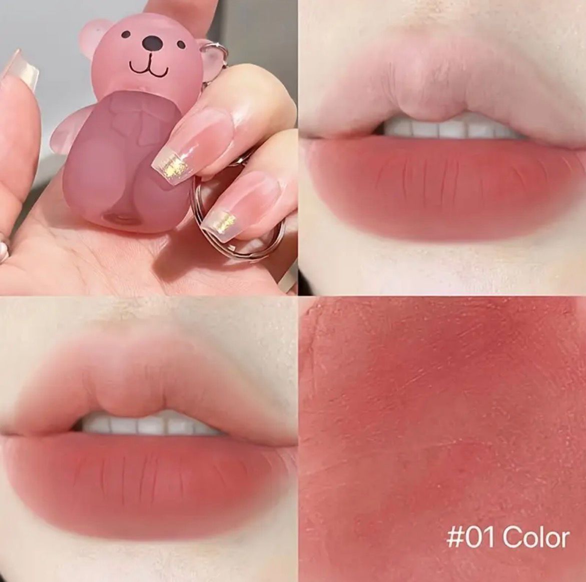 Bear Lip Glaze Moisturizing Matte Lip Mud Waterproof Long-lasting