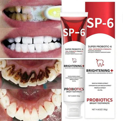 SP-6 Probiotic Toothpaste, Effective Teeth Whitening, Protect Enamel, Remove Stains