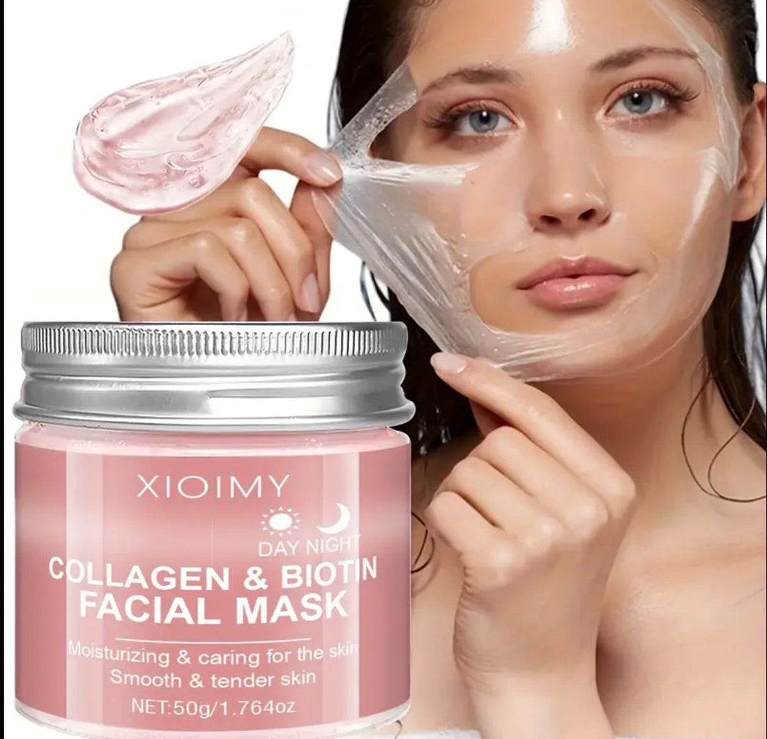 XIOIMY Collagen &amp; Biotin Facial Mask- Hydrating Moisturizing Mask with Collagen Essence for All Light Beige Types