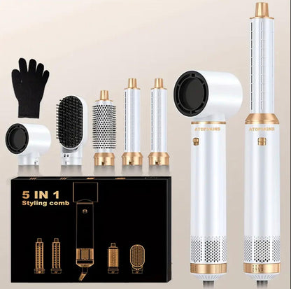 Hairstyler 5-in-1 Air Styler Hot Brush Curling Iron Thermal Brush Hot Hair Brush Hair Straightener Brushes for Long/Short Hair.