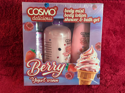 Cosmo Delicious &quot;Berry Yogurt Cream&quot; Shower Set of 3