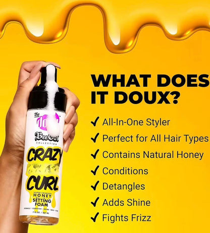 The Doux Beegirl Crazy Sexy Curl Honey Setting Foam 7Oz