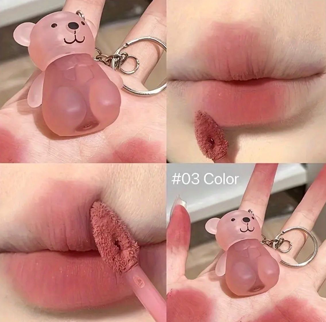 Bear Lip Glaze Moisturizing Matte Lip Mud Waterproof Long-lasting