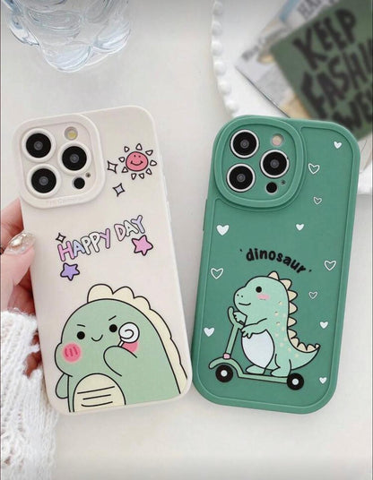 iPhone 16 Plus Cute Cartoon Dinosaur Pattern Soft And Friendly Feeling Camera Lens Cover Phone Cases 3Pcs
