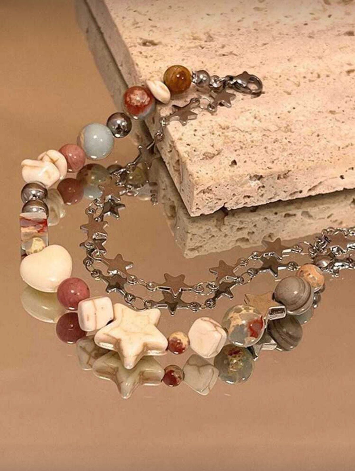 White Turquoise Beaded Bracelet